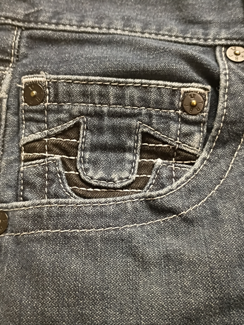 True Religion Jeans Moto Slim Men’s Tag 31 Blue Ribbed Design [PLEASE READ] - Picture 5 of 7